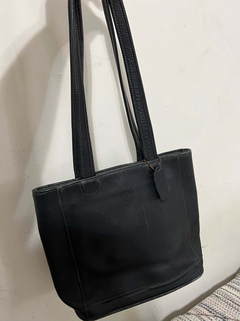 90s Vintage Coach Black Leather Bleecker Tote Bag 🖤 Style 9305
